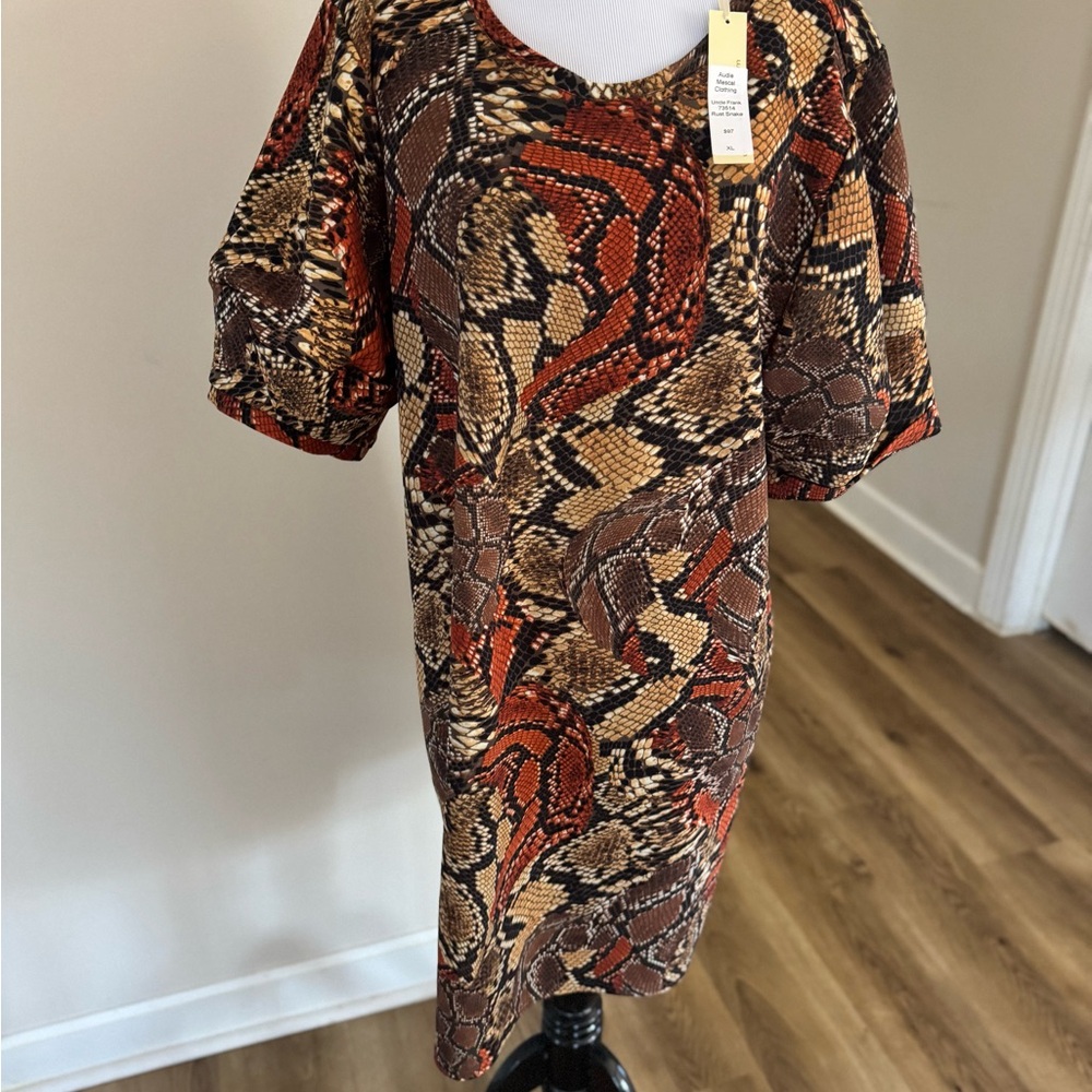 Uncle Frank Multicolor Snake Print Mini Dress